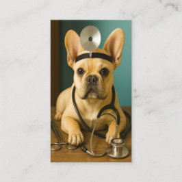 French Bulldog Vet Doctor Cute Puppy Business Card Visitkort