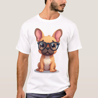 French Bulldog Wearing Glasses Copy T Shirt