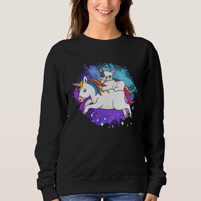French bulldog who rashes a unicorn dog t shirt (Framsida)