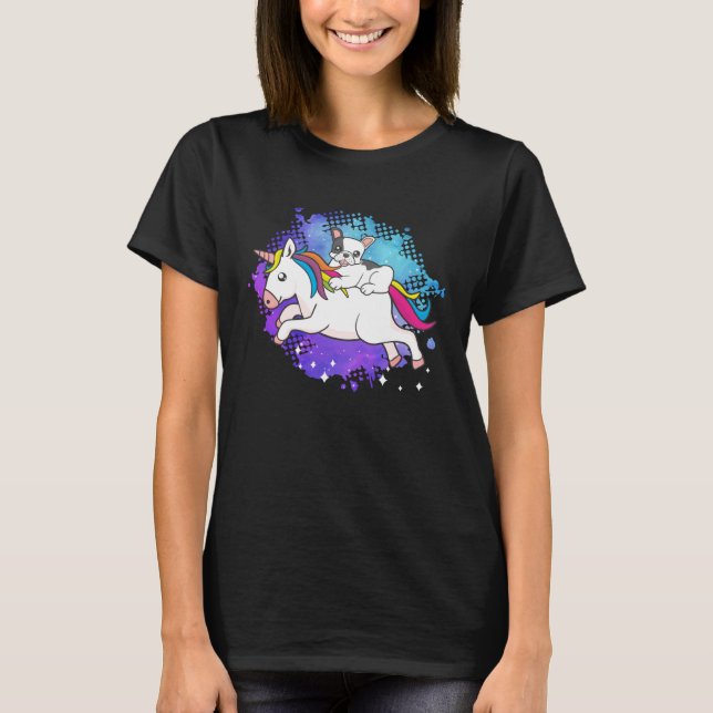 French bulldog who rashes a unicorn dog t shirt (Framsida)