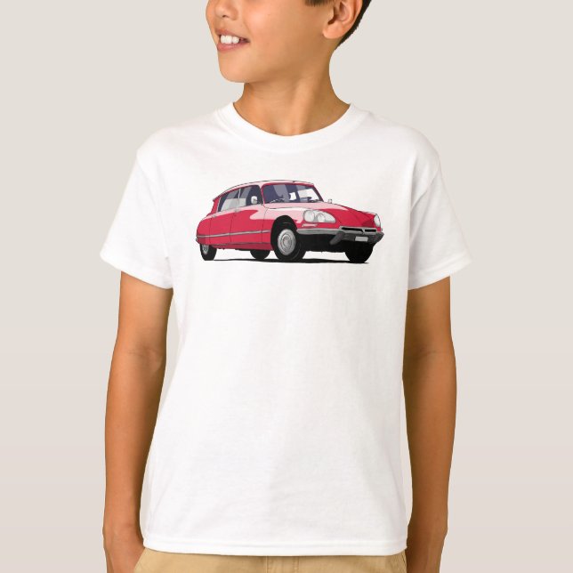 French Car Citroen DS Classic Car T Shirt (Framsida)