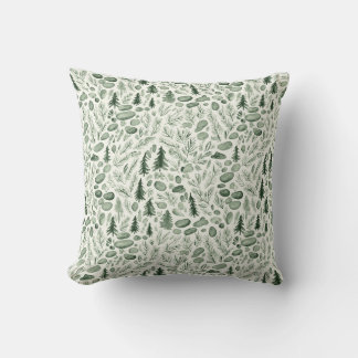 French Christmas Tree Florest Toile Green Kudde