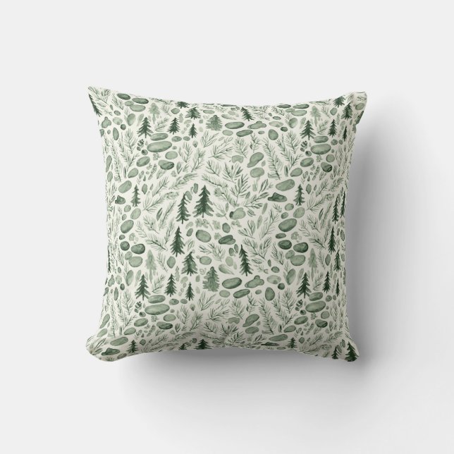 French Christmas Tree Florest Toile Green  Kudde (Framsida)
