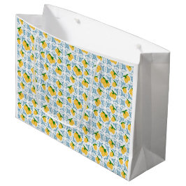French Country Lemon Blue Tile Pattern