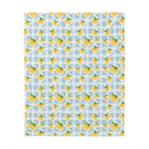 French Country Lemon Blue Tile Pattern