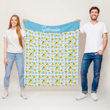 French Country Lemon Blue Tile Pattern