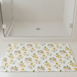 French Country Lemon Pattern Bath Mat Badrumsmatta