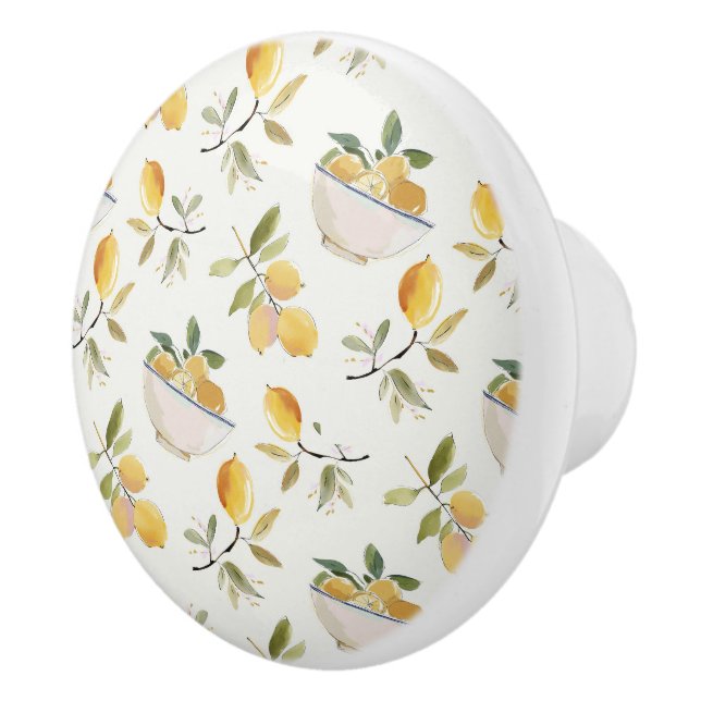 French Country Lemon Pattern Ceramic Pull Knopp (Höger)