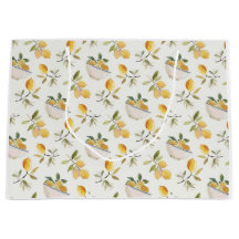 French Country Lemon Pattern Gift Bag