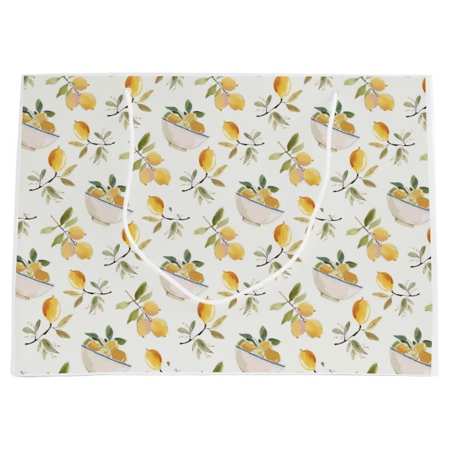 French Country Lemon Pattern Gift Bag (Framsidan)
