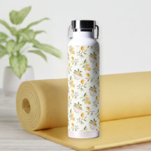 French Country Lemon Pattern Water Bottle