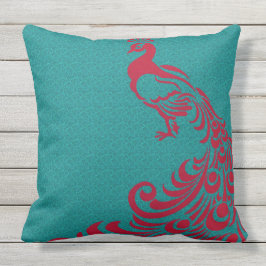 French-Country-Red_Peacocks-Outdoor-Indoor Utomhuskudde