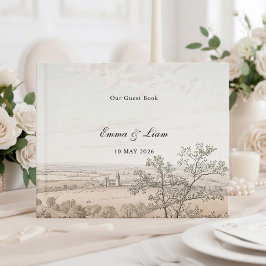 French Country Toile Wedding Guest Book Gästböcker