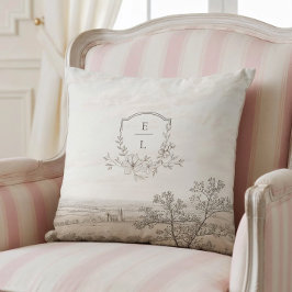 French Country Toile Wedding Personalized Kudde