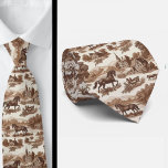 French Countryside Horse Toile de Jouy Neck Tie Slips<br><div class="desc">Brown French Countryside Horses Toile de Jouy Neck Tie Elevate your formalwear with timeless European charm. This elegant neck tie features a classic toile de Jouy pattern inspired by the romantic landscapes and horses of the French countryside. Rendered in rich brown tones on a soft neutral backdrop, the detailed pastoral...</div>