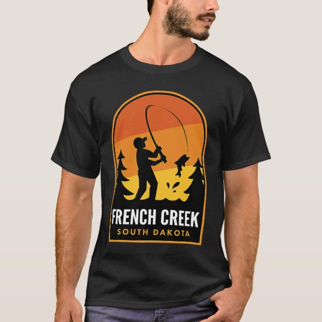 French Creek South Dakota Fishing T Shirt (Framsida)