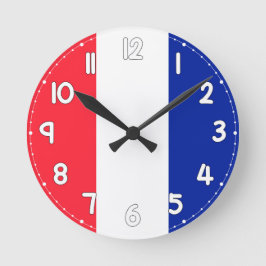 French Flag Wall Clock - Flag of France Rund Klocka