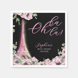 French Floral Oh la la Bridal Shower Paper Napkin Pappersservett