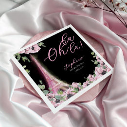 French Floral Oh la la Bridal Shower Paper Napkin Pappersservett
