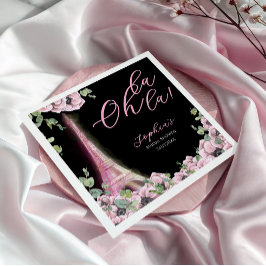 French Floral Oh la la Bridal Shower Paper Napkin Pappersservett