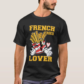 French Fries Lover Men Black T Shirt
