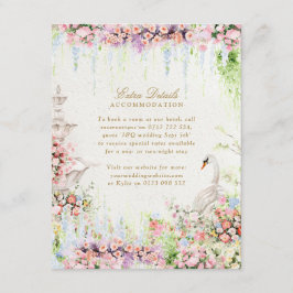 French Garden Wedding Accommodation Enclosure Card Tilläggskort