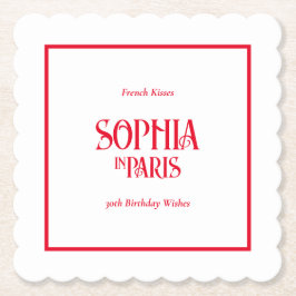 French Kisses & 30th Birthday Wishes Paris Party Underlägg Papper