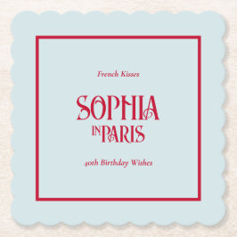 French Kisses & 40th Birthday Wishes Paris Party Underlägg Papper