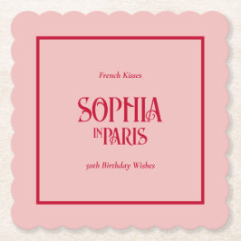 French Kisses & 50th Birthday Wishes Paris Party Underlägg Papper