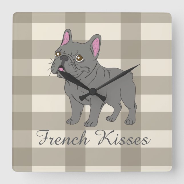 French Kisses Fyrkantig Klocka (Framsida)