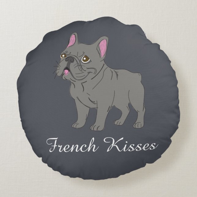 French Kisses Rund Kudde (Baksidan)
