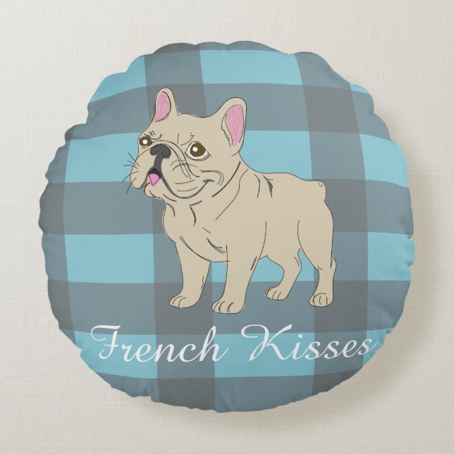 French Kisses Rund Kudde (Framsidan)