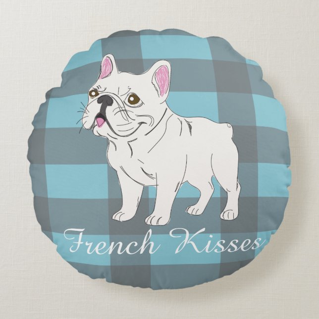French Kisses Rund Kudde (Framsidan)