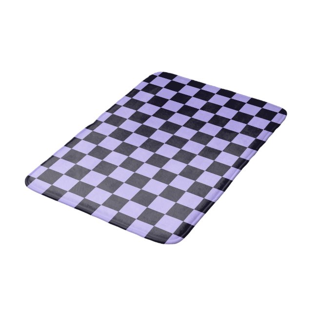 French lilac checkerboard pattern badrumsmatta (Vinklad)