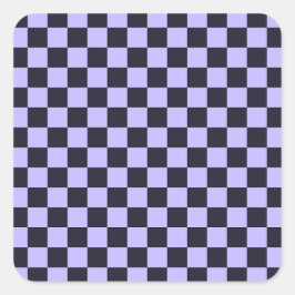 French lilac checkerboard pattern fyrkantigt klistermärke