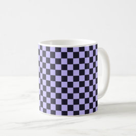 French lilac checkerboard pattern kaffemugg