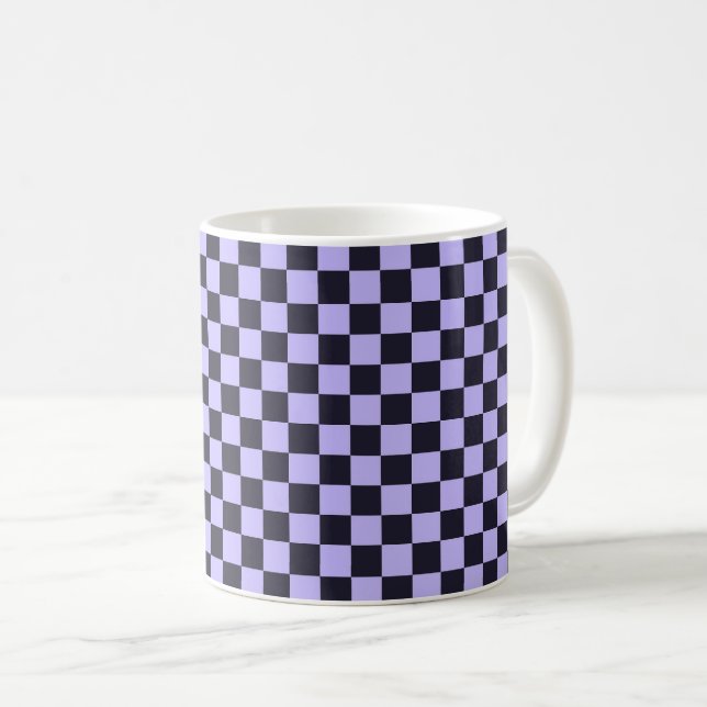 French lilac checkerboard pattern kaffemugg (Framsida höger)