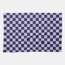 French lilac checkerboard pattern kökshandduk