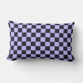 French lilac checkerboard pattern lumbarkudde