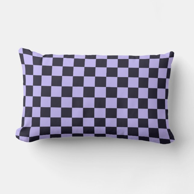 French lilac checkerboard pattern lumbarkudde (Framsida)