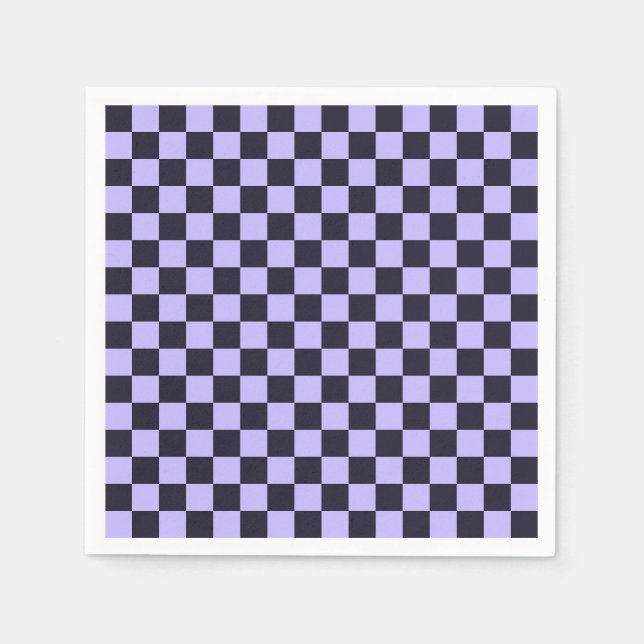 French lilac checkerboard pattern pappersservett (Framsidan)