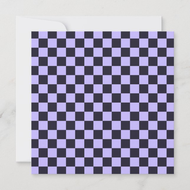 French lilac checkerboard pattern tack kort (Framsida)