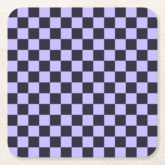 French lilac checkerboard pattern underlägg papper kvadrat (Framsidan)