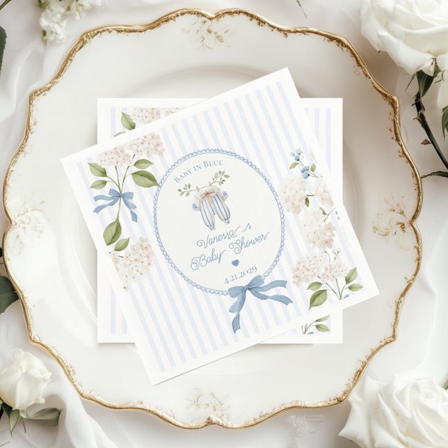 French Nursery Baby Shower Coquette Clothesline  Pappersservett (Skapare uppladdad)