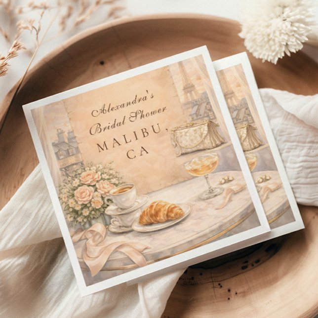 French Paris Bridal Shower Pappersservett (Skapare uppladdad)