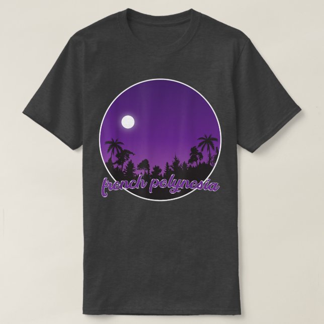 french polynesia By night with Palms  T Shirt (Design framsida)