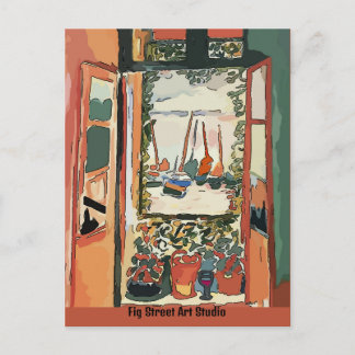 French Quarter Balcony & Wine, Fig Street Studio Vykort