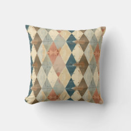 French Retro Harlequin Diamond Throw Pillow Kudde