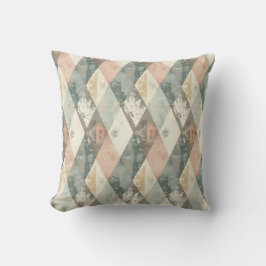 French Retro Harlequin Throw Pillow Kudde