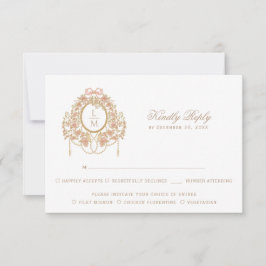 French Rococo Rose Monogram Wedding OSA Kort